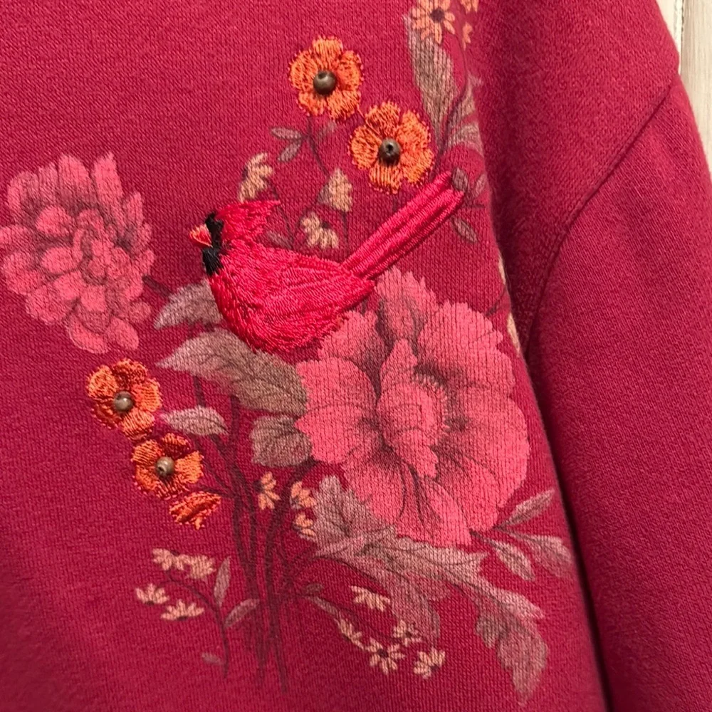 Embroidered Red Zip-Up Jacket - Picture 4 of 8